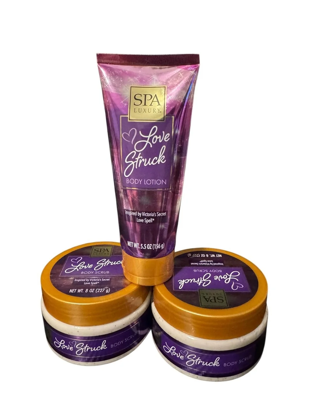 SPA Luxury Love Struck Body Lotion & Scrub Set - Purple